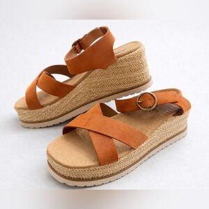 Jellypop Orange Wedge Sandals
